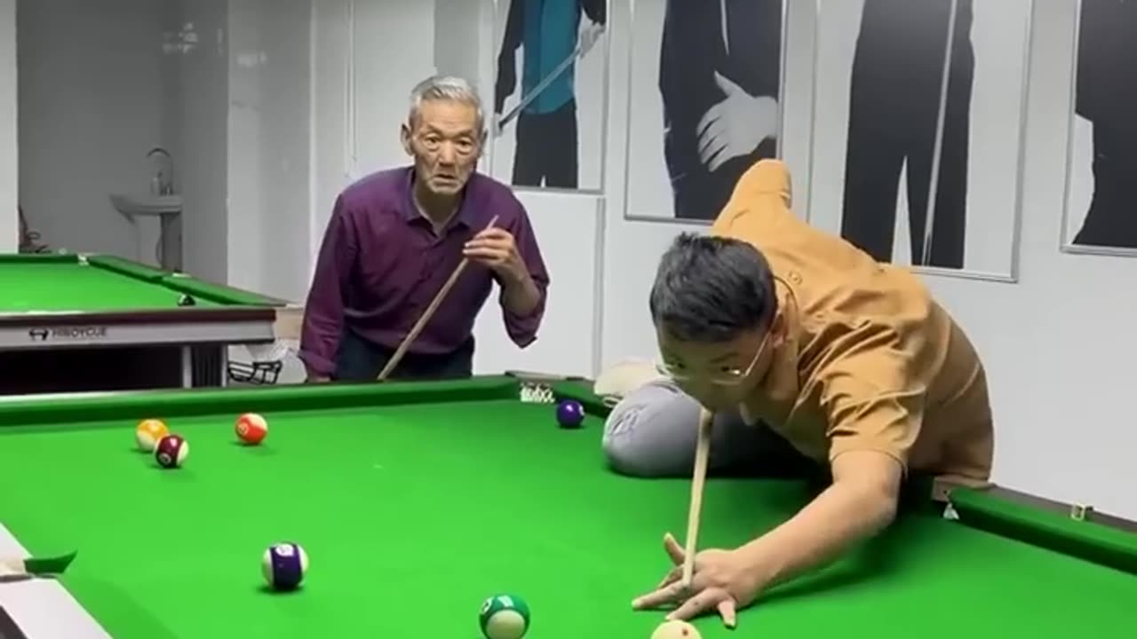 Funny Billiard playing