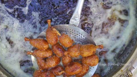 FRIED CHICKEN DRUMSTICK | Chicken Fry Recipe with Mashed Potato Chicken Recipe Cooking In Village