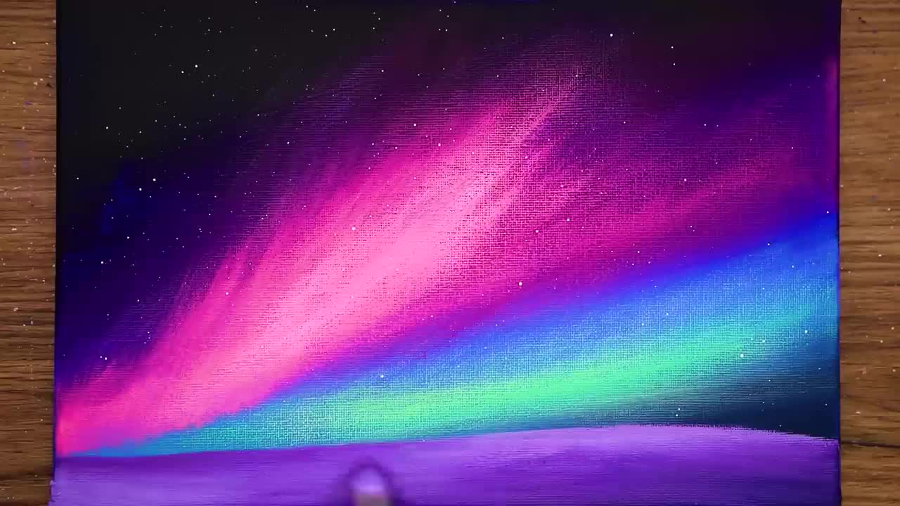 Pink Aurora 💗 Acrylic Painting #372