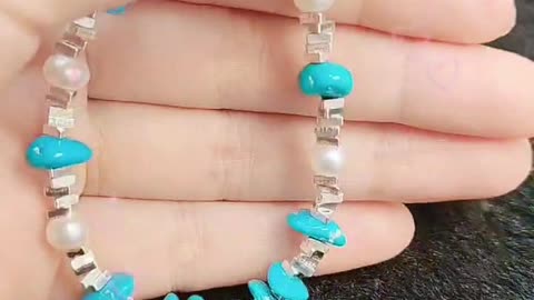 GN-20241118-02 Bracelet ornament Natural turquoise pearl with S925 silver Fine jewelry