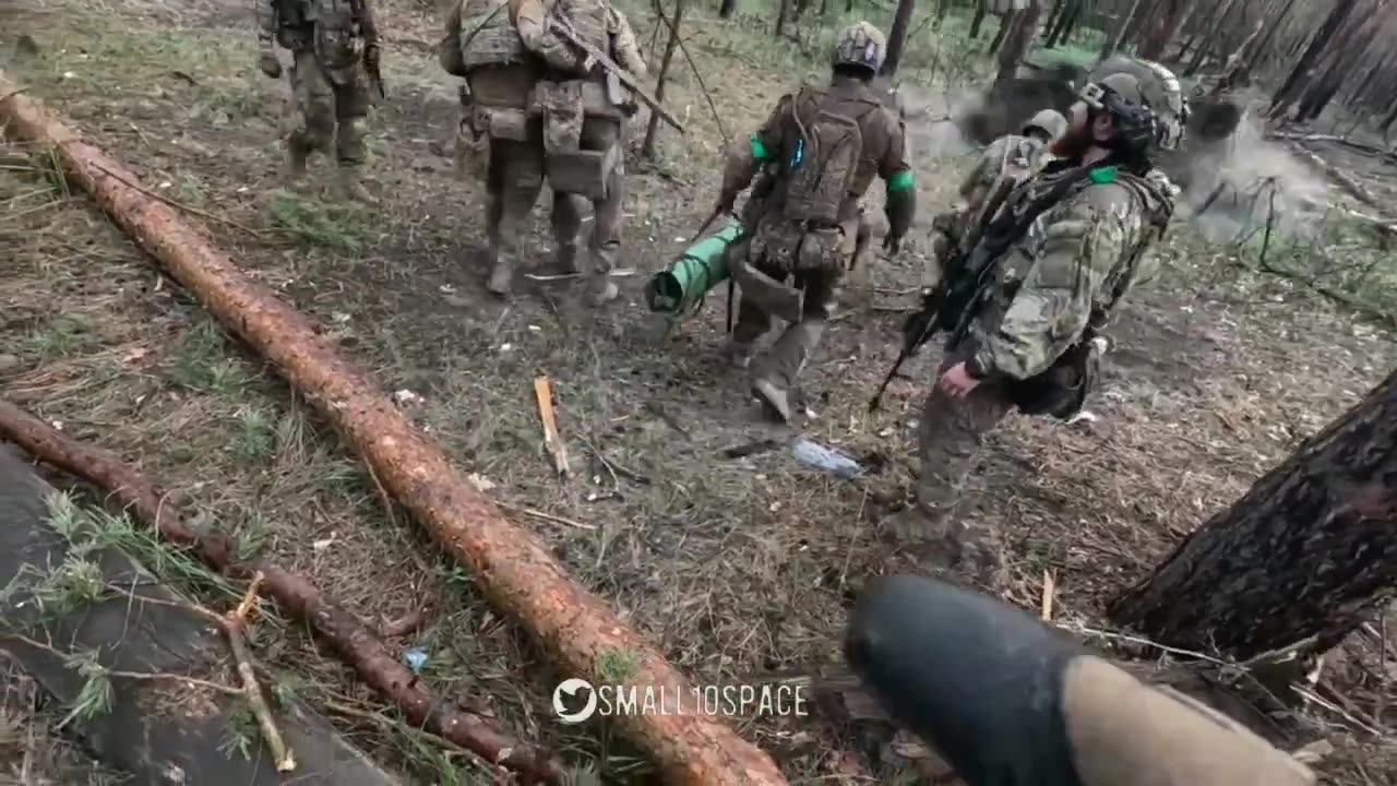 Azov Soldiers Under Fire From a Russian Mortar