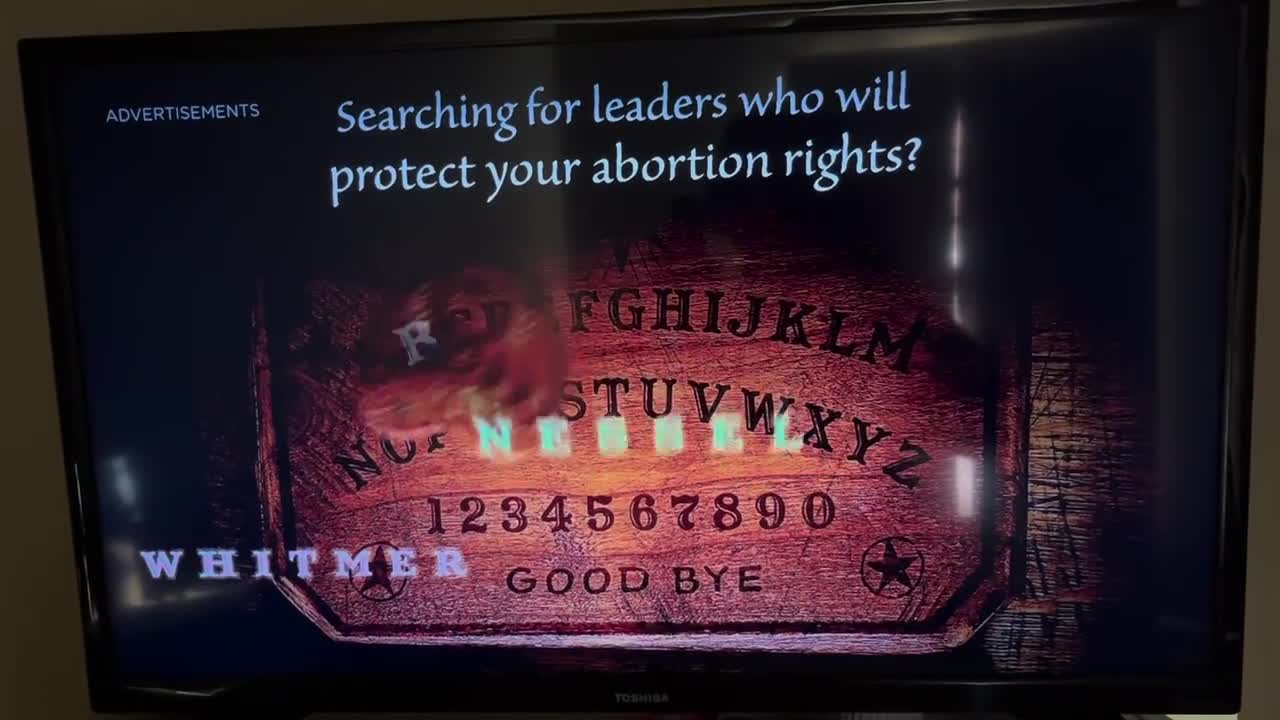 Michigan Ouija Board Ad- Promoted Gretchen "Witch"mer....