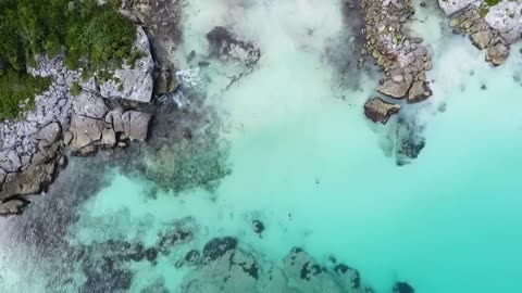 Sea waves & beach drone video