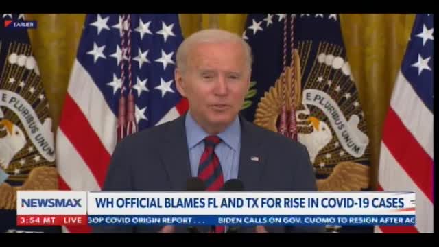 Dirtbag Biden Blames Texas and Florida for COVID Surge after Flooding Borders with Untested Illegals