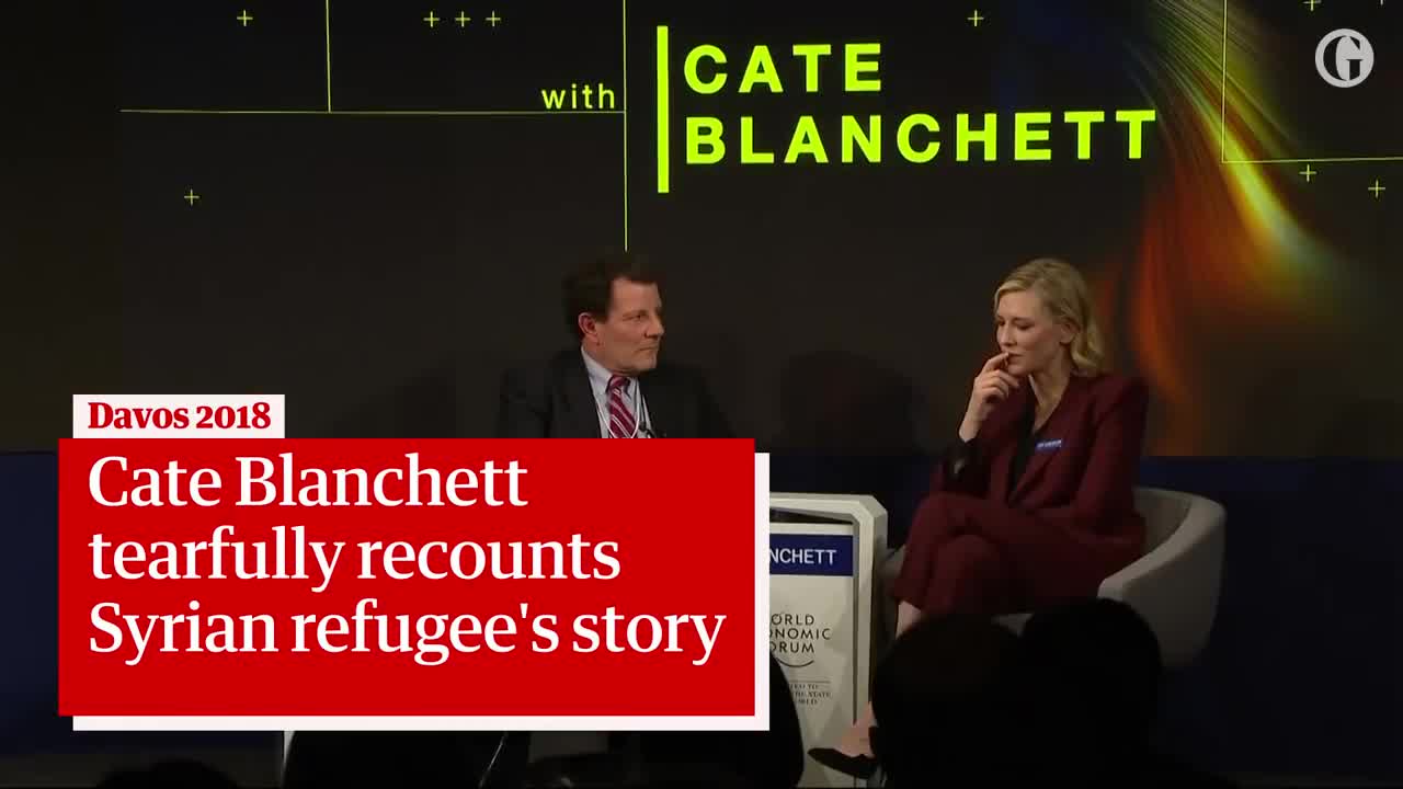 Cate Blanchett cries while recounting story of Syrian refugees