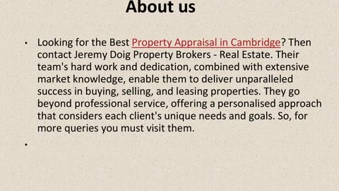 Get The Best Property Appraisal in Cambridge.