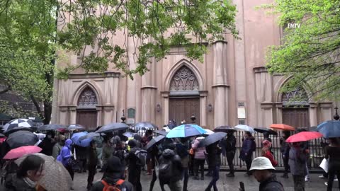 Abortion Protest outside NYC Church May 7 2022 [mirror]