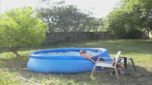 Man Faceplants Into Inflatable Pool