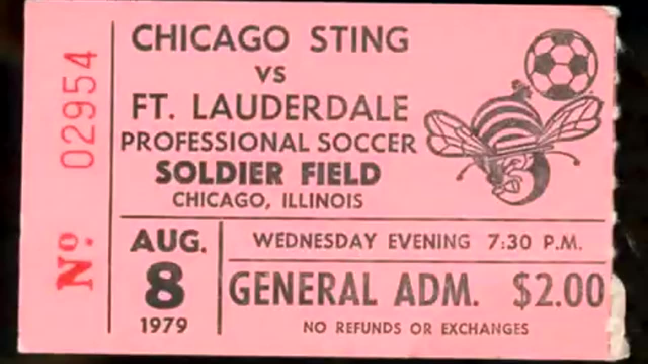 August 8, 1979 - Ticket Stub: Chicago Sting vs. Ft. Lauderdale at Soldier Field