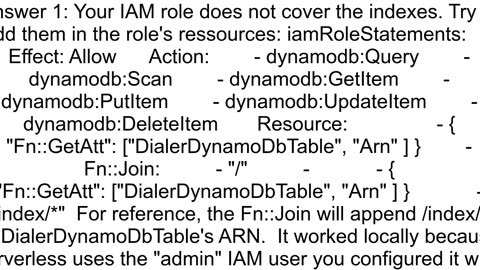 AccessDenied on DynamoDB GSI Index