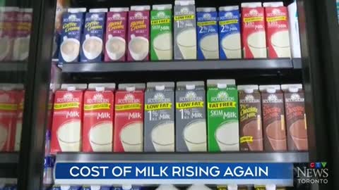 Milk has gone up, and the total increase in the past 12 months has reached about 10 cents per liter.