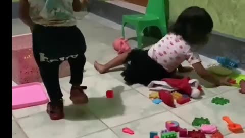 Two children playing