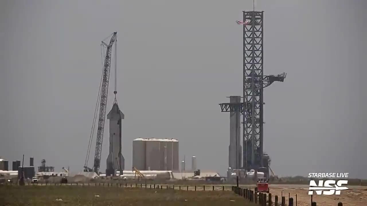 Booster 9 Rolled Out and Lifted onto the Launch Mount | SpaceX Boca Chica