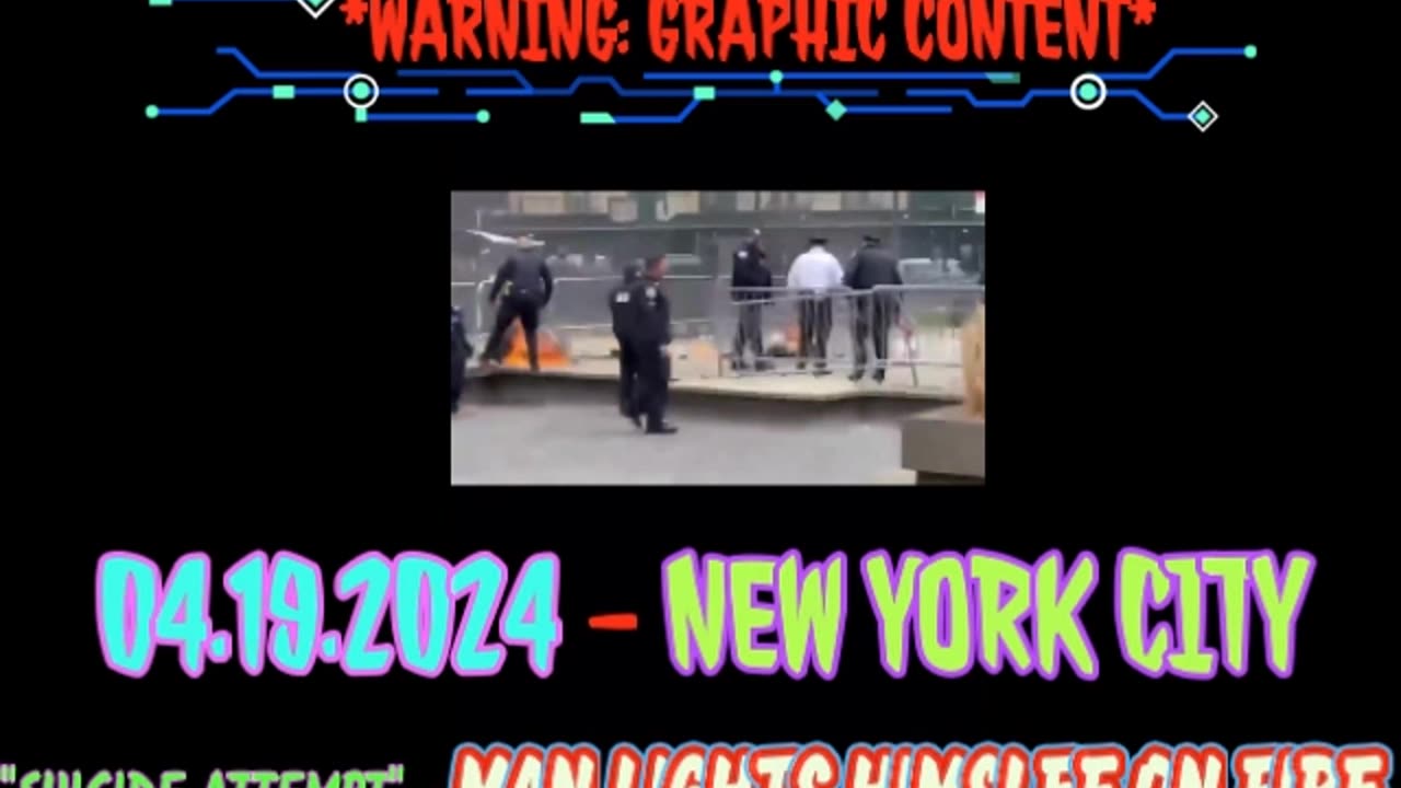 RAW [GRAPHIC WARNING] FOOTAGE OF 32 YR OLD MAX AZZARELLO LIGHTING HIMSELF ON FIRE IN NYC [04.19.24]