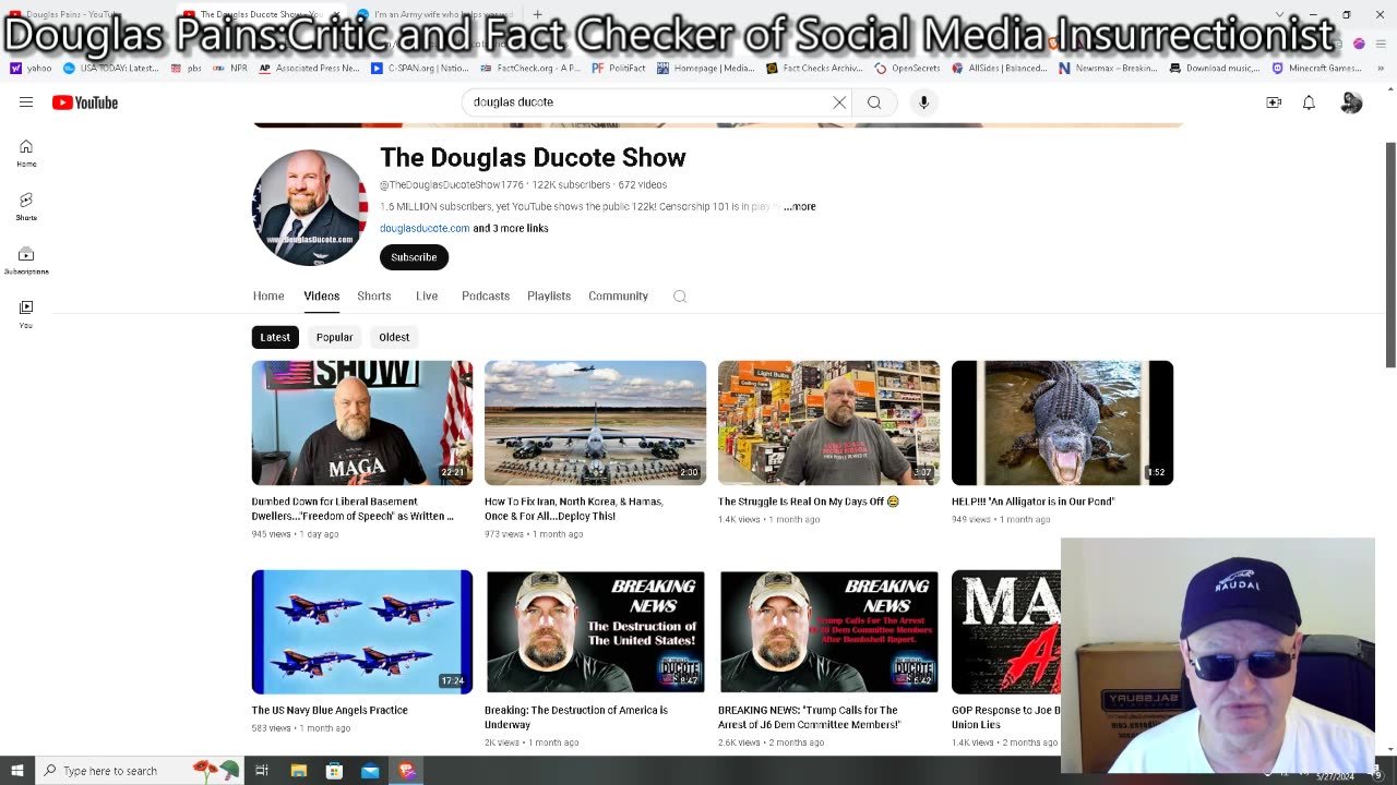DouglasDucoteShow1776_ A channel of Cowards and Hypocrites of a 3rd and Censored Channel 5/27/2024.