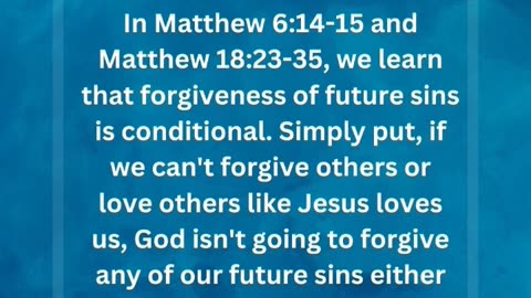 Are future sins forgiven?