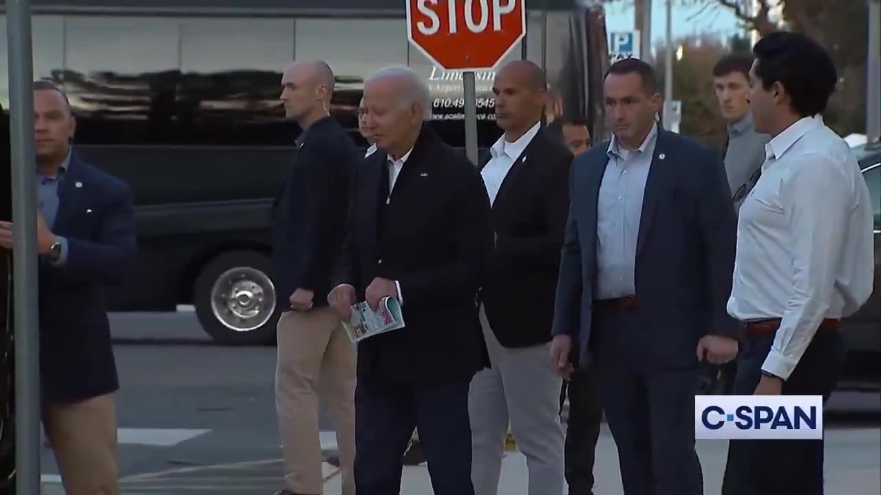 biden spotted and a reporter asked "Is Trump still a 'threat to democracy"