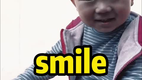 Childlike smile