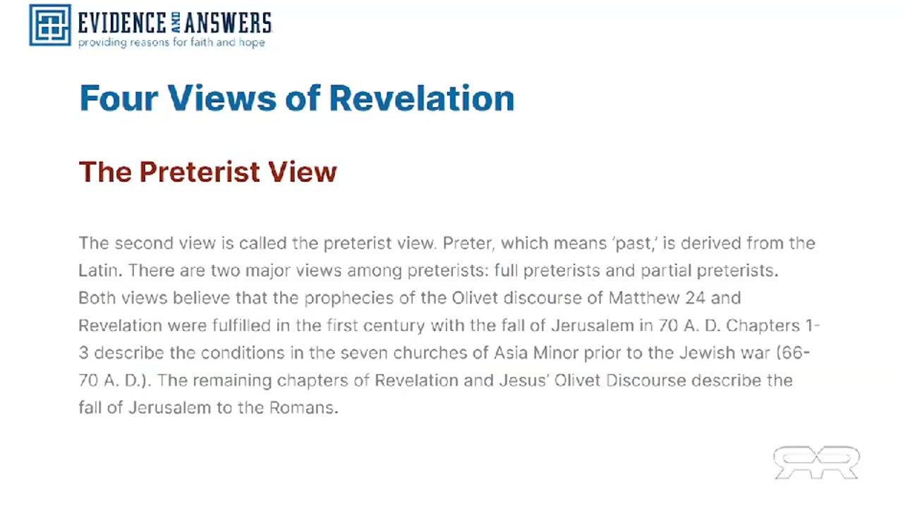 FOUR VIEWS of the BOOK OF REVELATION