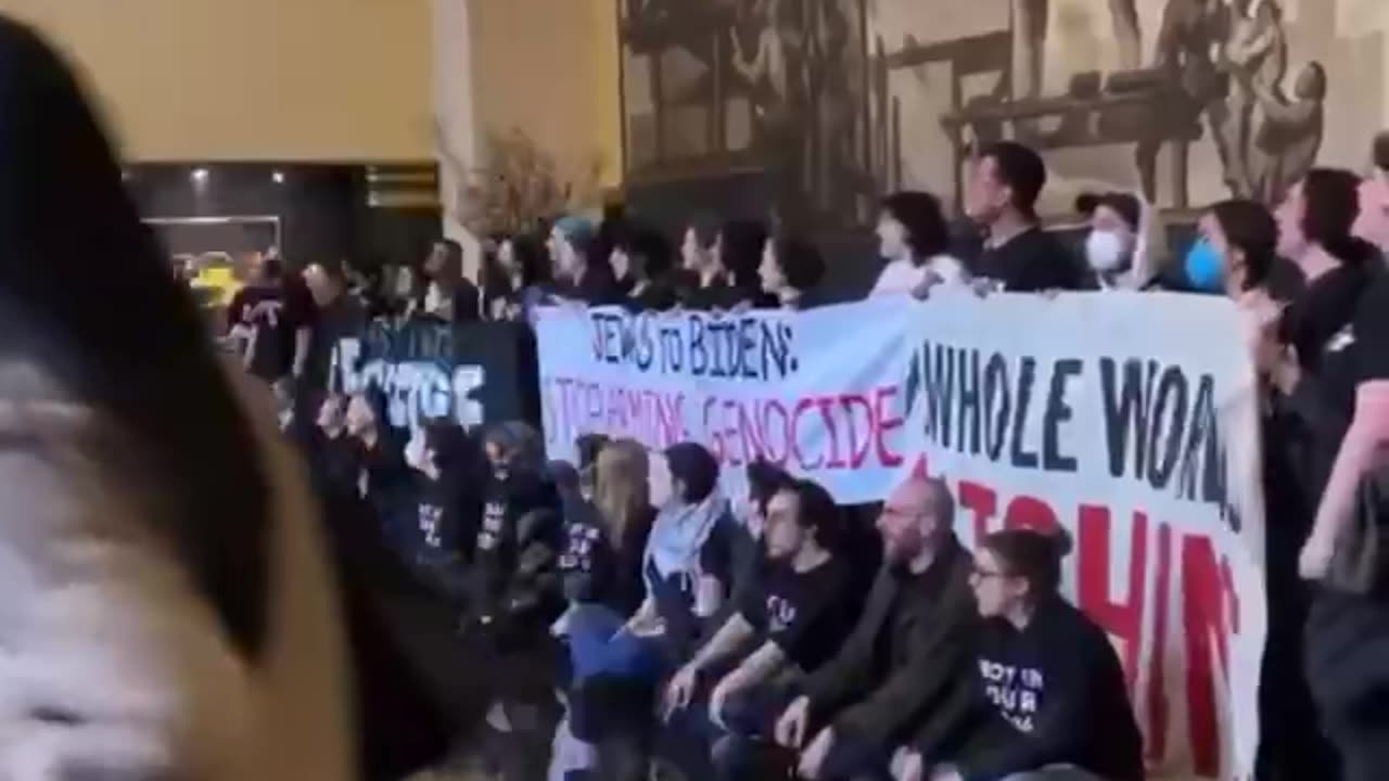 Pro-Palestinian protesters have taken over NBC’s Center lobby