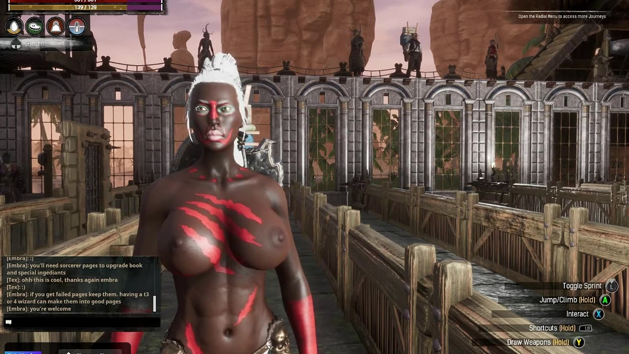 Conan exiles, purge day, busty, boobs, breast expansion, huge tits, milkers, knockers, jugs