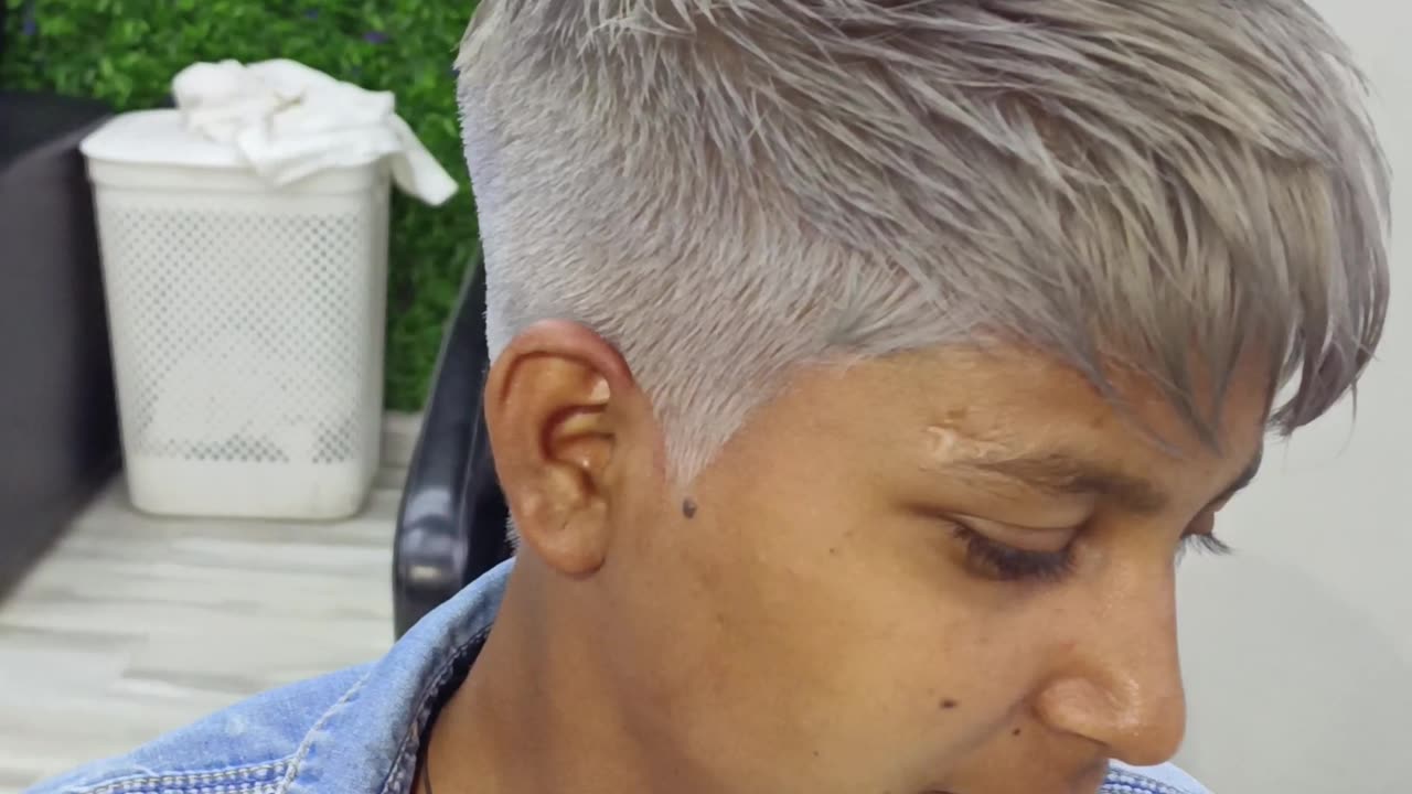 Hair Transformation Ash Gray Colour