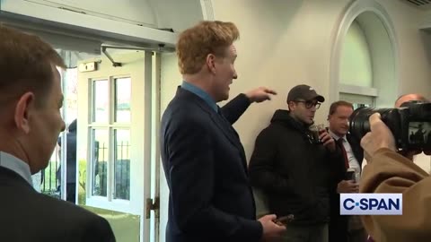 Comedian Conan O’Brien Pops Into The W.H Briefing Room...