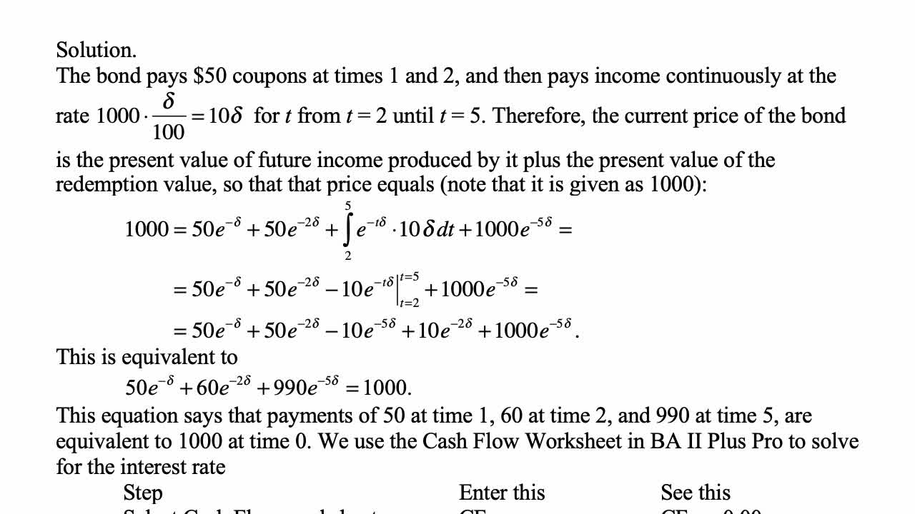 Exam FM exercise for May 27, 2022