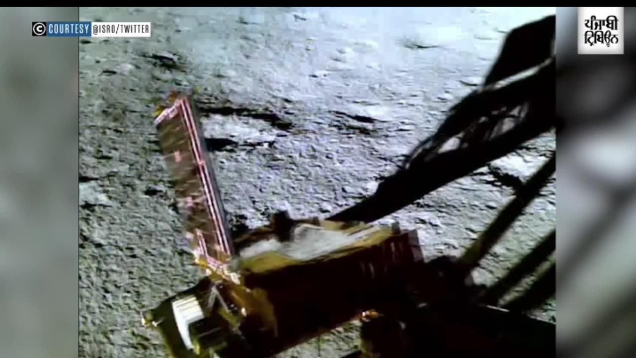 ISRO shares video of Pragyan rover ramping down Vikram Lander onto the moon✌️