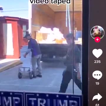 2020 voter fraud Trump votes being loaded in the back of truck