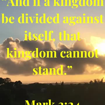 And if a kingdom be divided against itself, that kingdom cannot stand