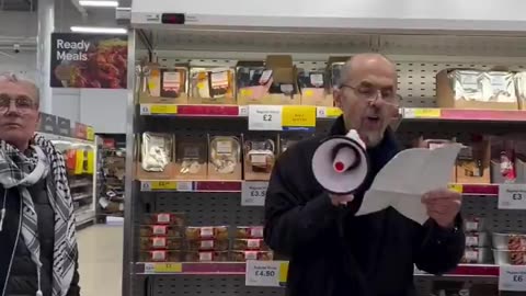 DS activists made an announcement at Tesco in Altrincham, Trafford, urging...