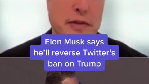 Elon Musk says he'll reverse Twitter's ban on Trump