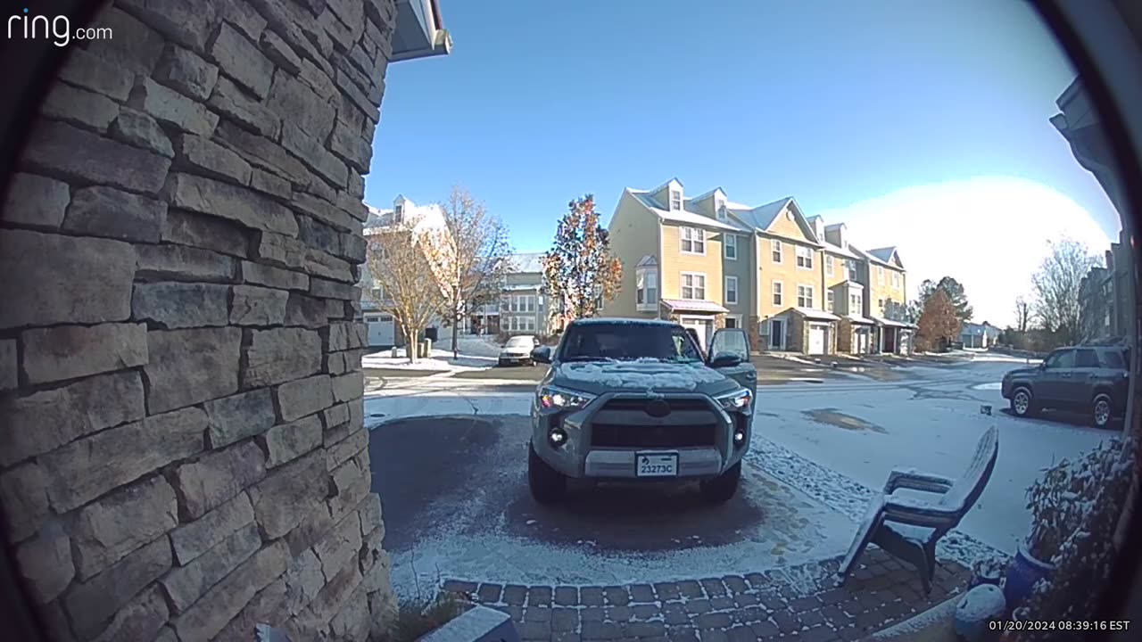 Girl Walking to Truck Slips on Ice and Falls on Her Butt