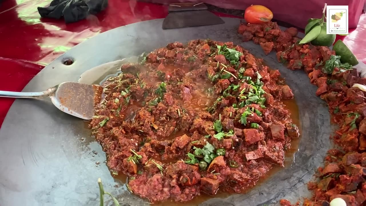 Snow day Street food In Kabul Afghanistan