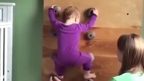 baby climbing wall