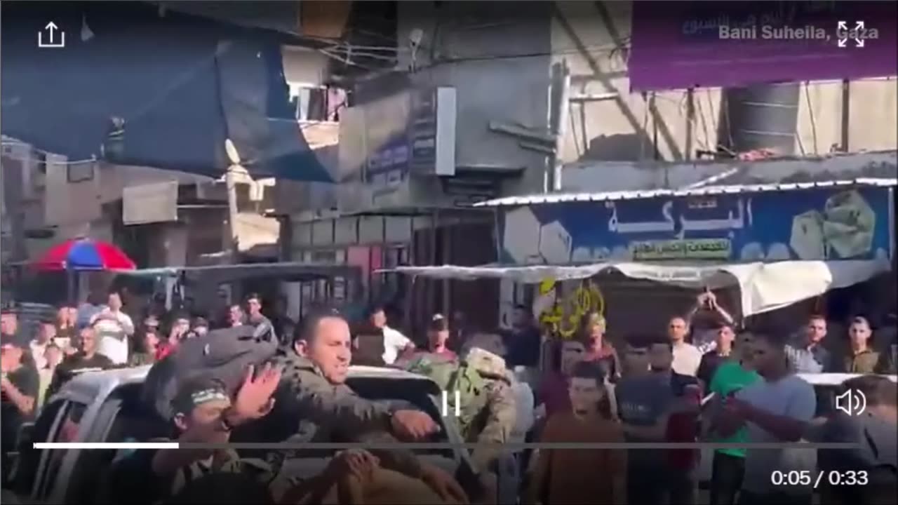 Oct. 7 captured Israeli soldiers being driven through crowds in Bani Suheila, Gaza.