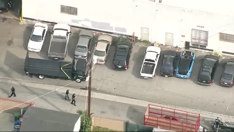 Suspect in LA police pursuit runs, hides under car