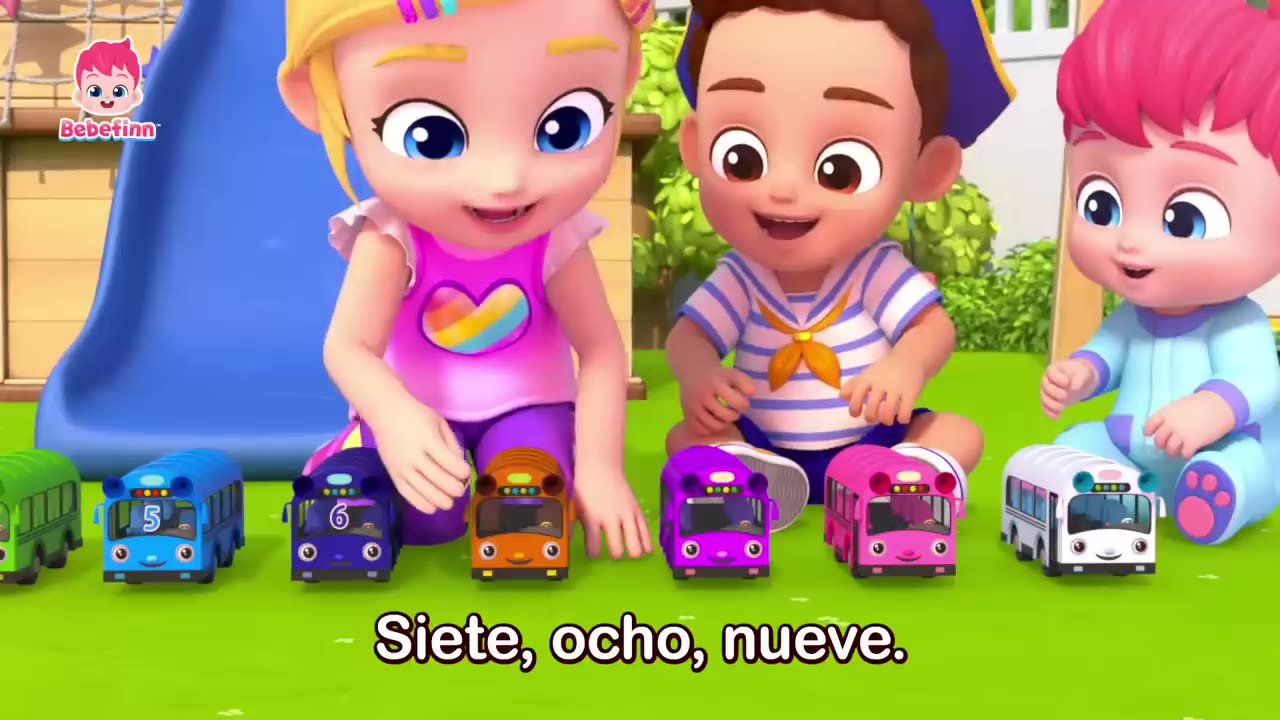 Diez Pequeños Autobuses🚌 | Los Números del 1 al 10 | Bebefinn Canciones Infantiles