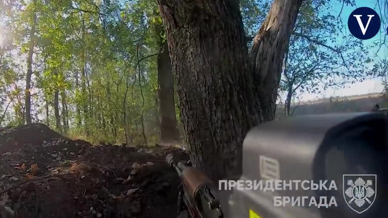 A Ukrainian soldier records a tense first-person battle in a trench in Donetsk
