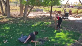 2 brothers trying to kill each other with bamboo sticks!