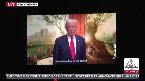 President Trump delivers a message to the 112th annual NYYRC Gala