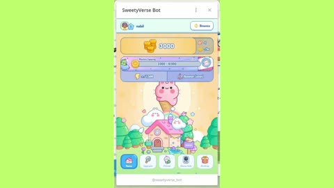 new mining mini app bot telegram sweetyverse
