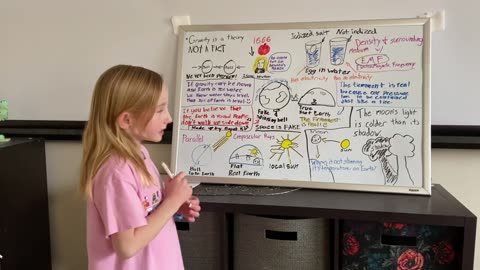 8 year old girl presents the Flat Earth model