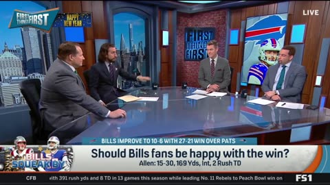 FIRST THINGS FIRST Nick Wright reacts Bills improve to 10-6 with 27-21 win over Patrios