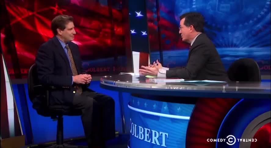 Stephen Colbert interviewing an Obama supporter about the plan for Ukraine in 2014