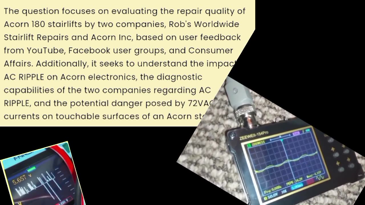 QUAKE! Consensus A.I. reviews Rob's Worldwide Stairlift Repairs, AC Ripple on Acorn stairlift