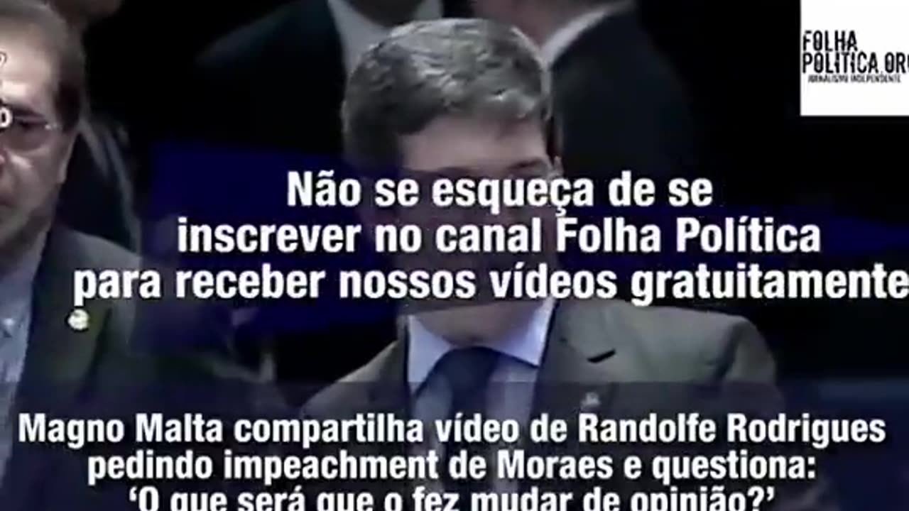 Magno Malta divulga vídeo de Randolfe Rodrigues pedindo impeachment de Alexandre de Moraes