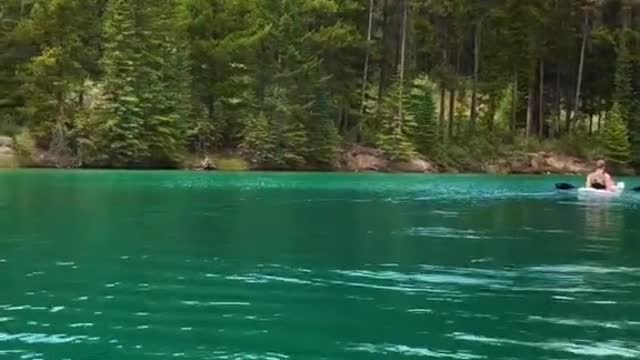 The Beautiful glacier waters of a Banff National Park