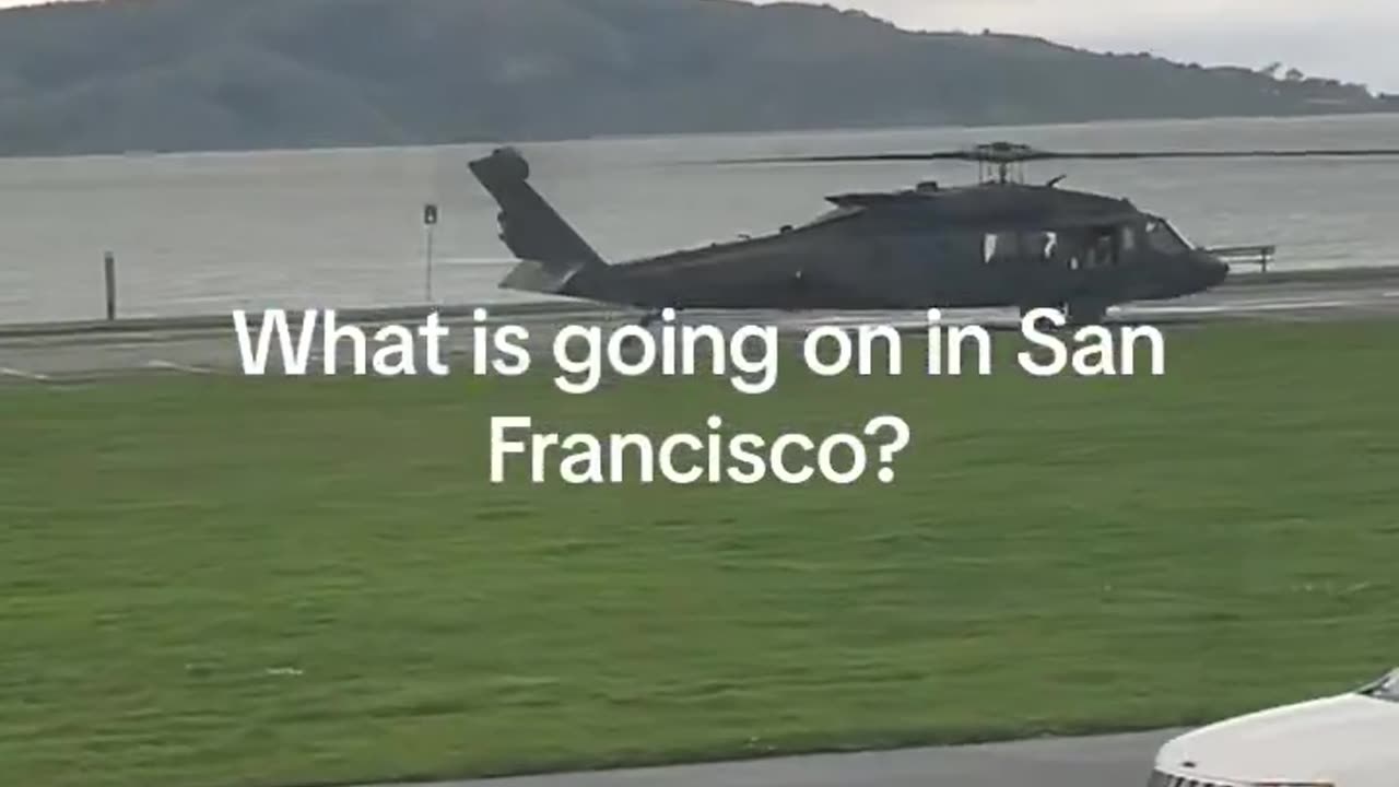 San Fransico: Helicoppters seen landing. Possibly Marine One